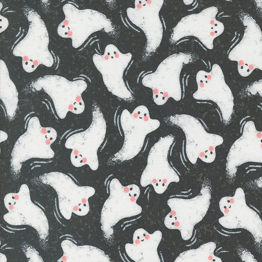 Hey Boo || Midnight Friendly Ghost || Cotton Quilting Fabric Half Yard