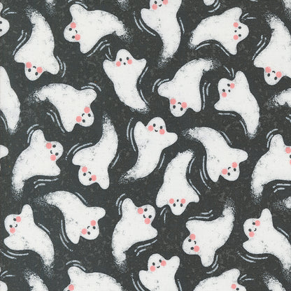 Hey Boo || Midnight Friendly Ghost || Cotton Quilting Fabric