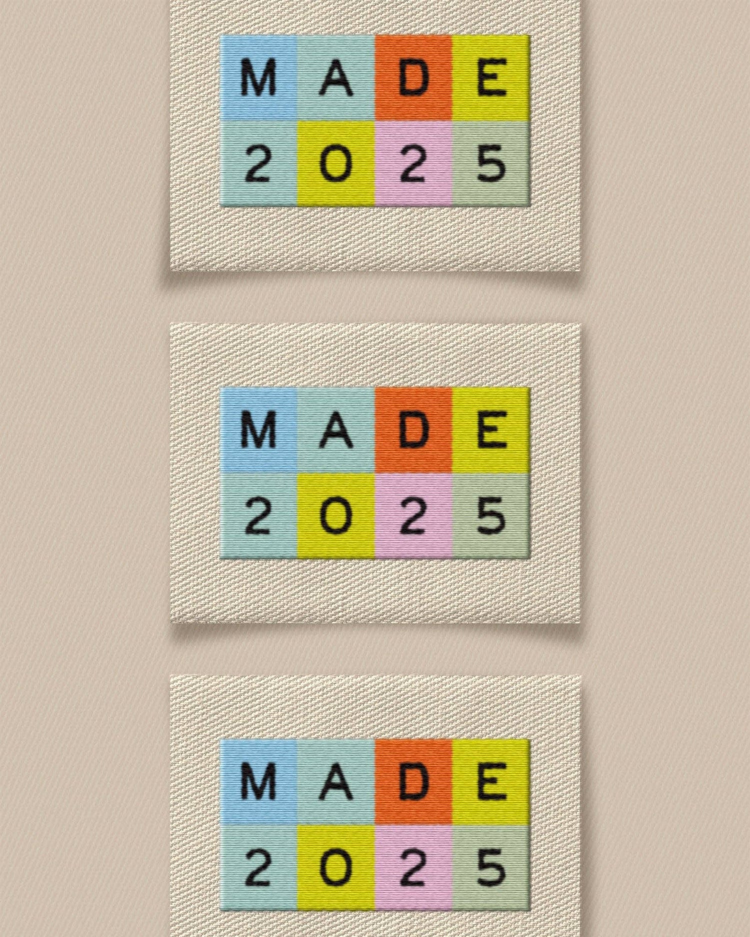 2025 Rainbow Large Garment Labels: Set of 6