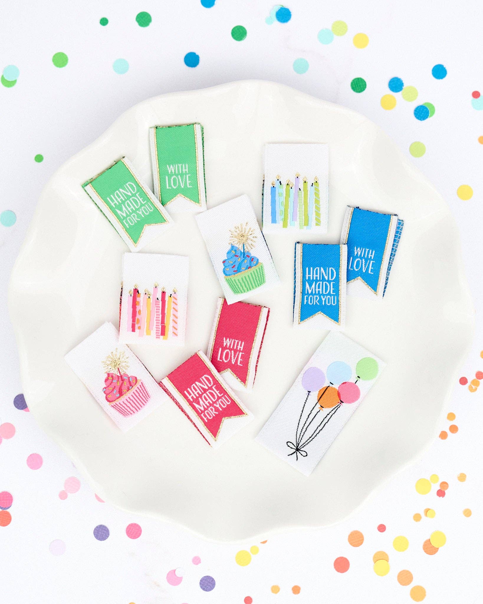 Happy Birthday - Woven Label Pack - 8 PACK