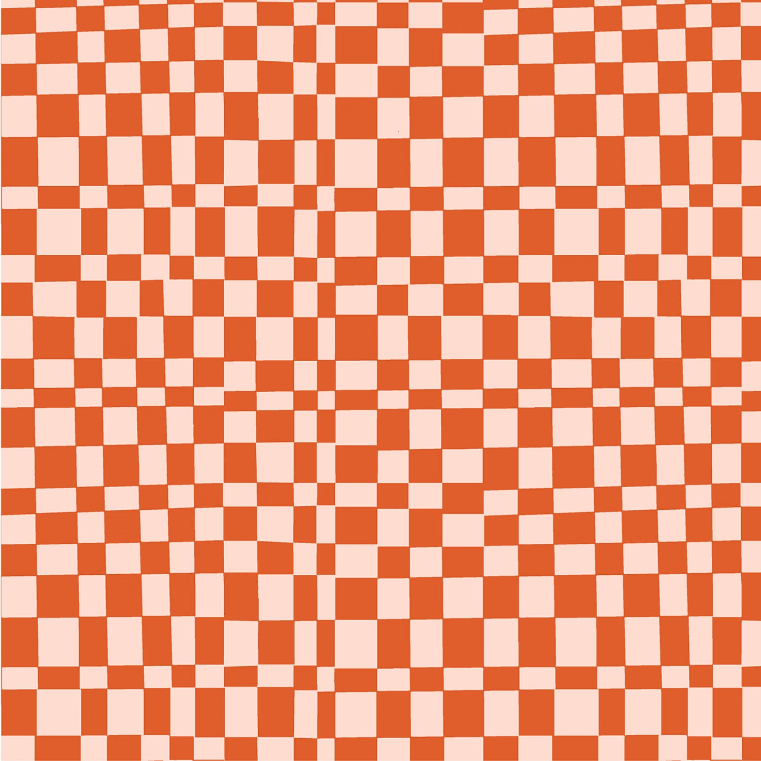 Kaleidoscope | Checker Mandarin/Blush | Cotton Quilting Fabric