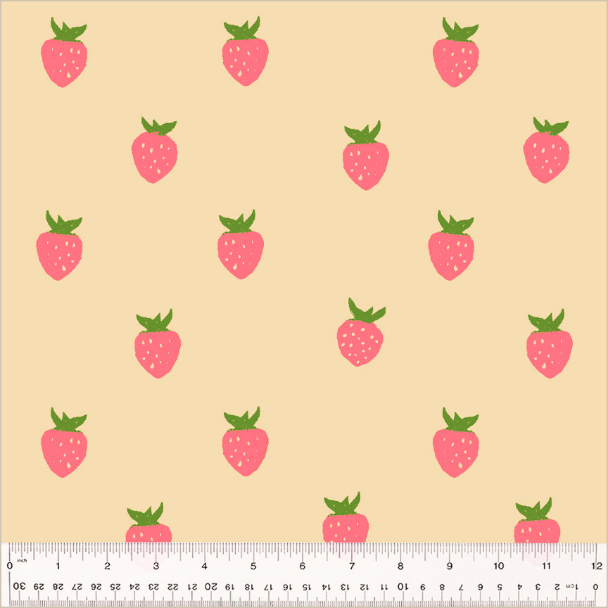 PREORDER 108" Meadows Berry Ecru || Cotton Quilting Fabric || Half Yard