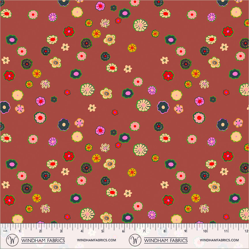 PREORDER Heather Ross Boat Race || Beads Brown || Cotton Quilting Fabric
