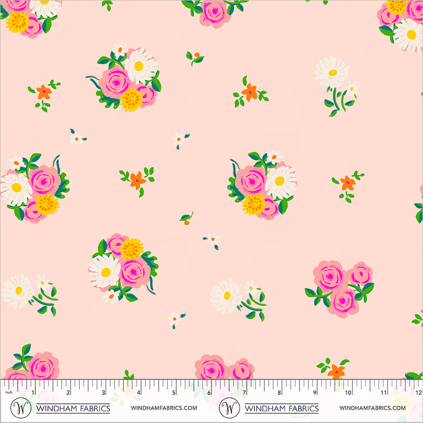 PREORDER Heather Ross Boat Race || Denyse Floral Blush || Cotton Quilting Fabric