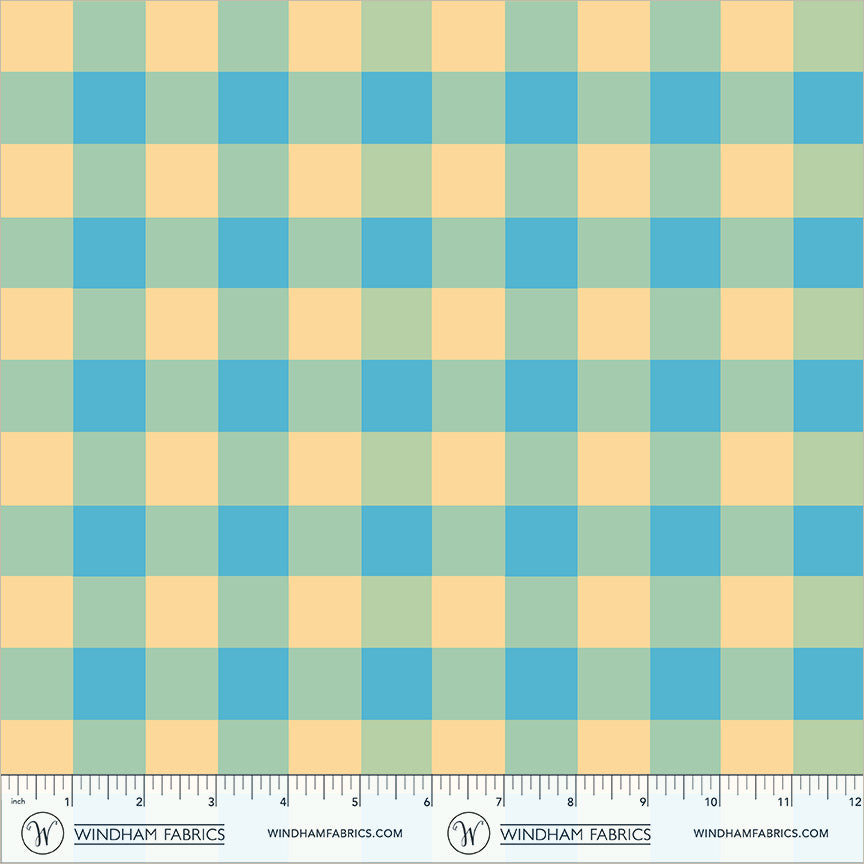 PREORDER Heather Ross Boat Race || Picnic Big Sky Blue || Cotton Quilting Fabric