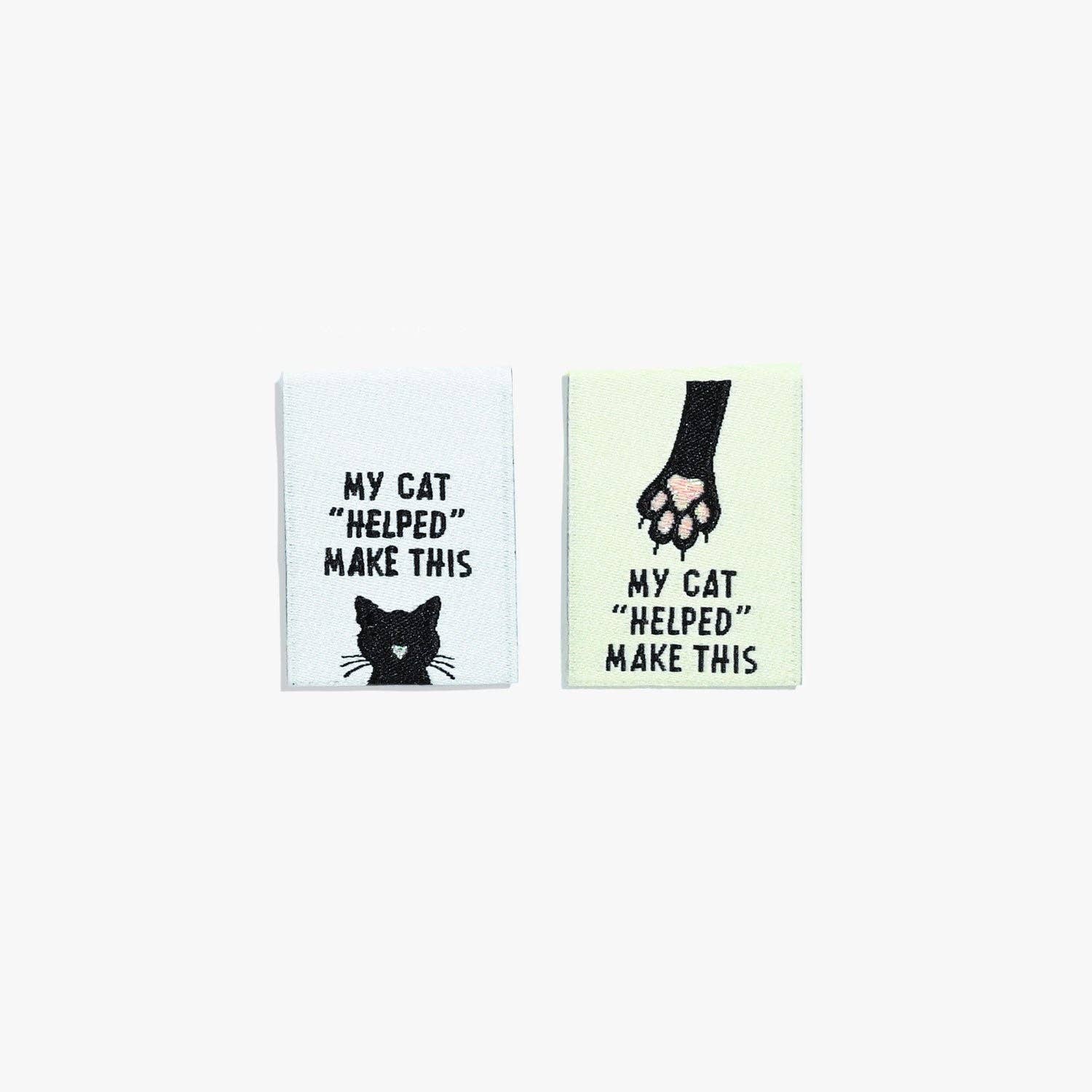 My Cat "Helped" Me Make This Woven Labels | 6 labels