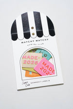 2026 Large Garment Labels: Multi Set of 6