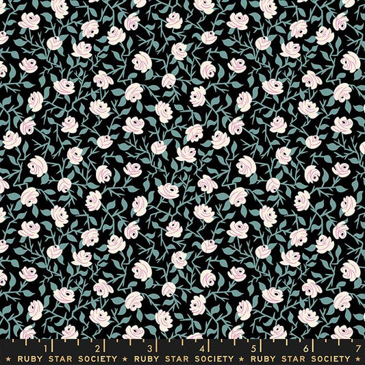 TINY FRIGHTS || Brambling Rose Black|| Cotton Quilting Fabric || Half Yard