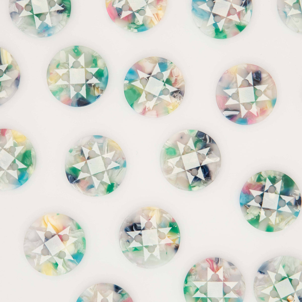 Large Confetti Quilt Star Buttons