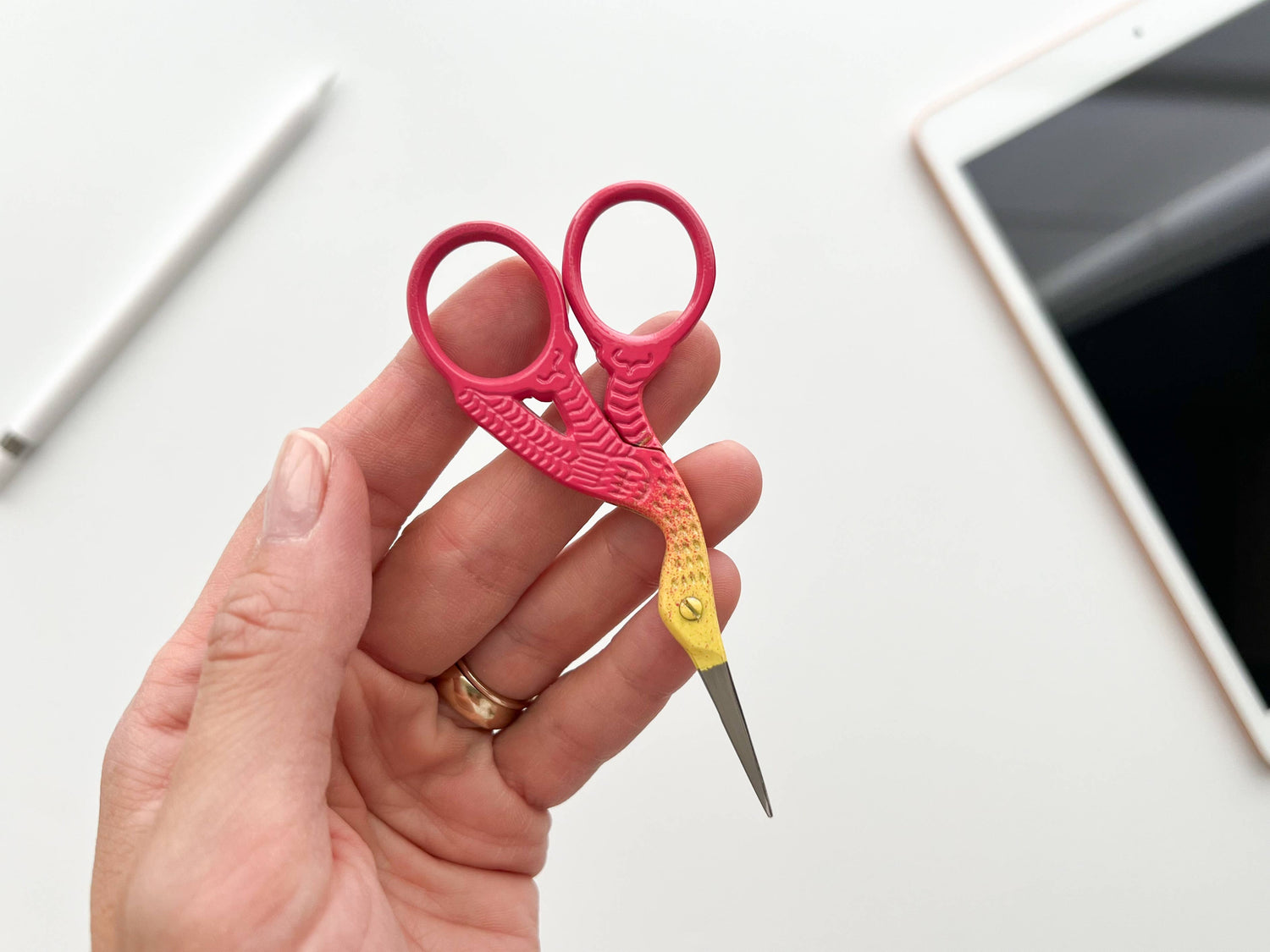 Embroidery stork scissors, small bird scissors: Phoenix