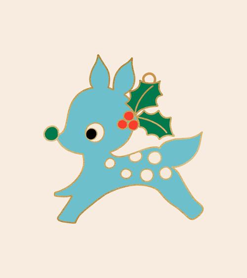 Little Deer Ruby Star Ornament