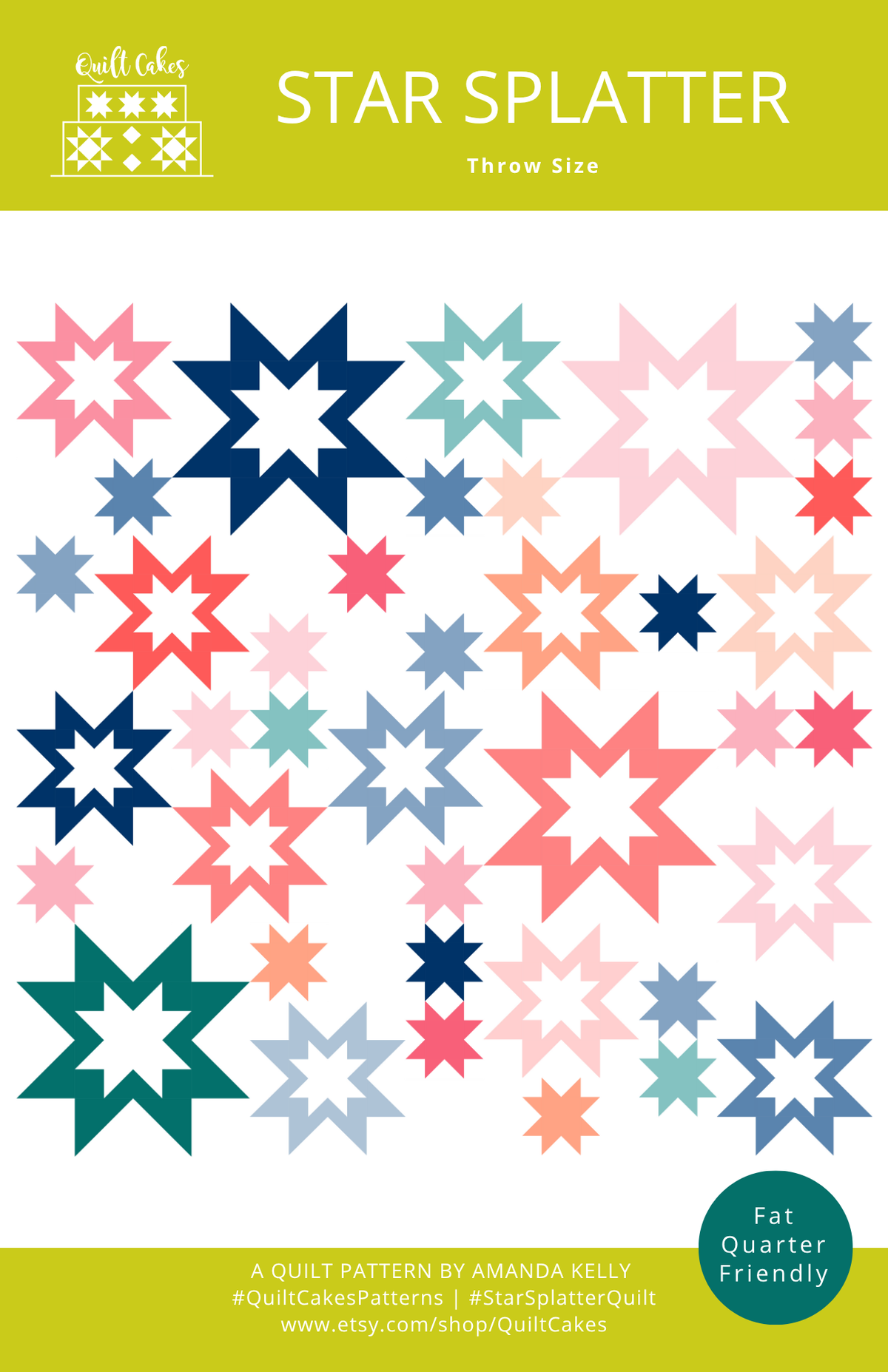 Star Splatter Quilt Pattern Printed