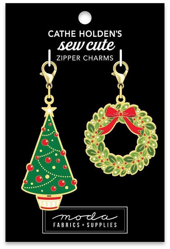 Tree and Wreath Zipper Pulls || Moda