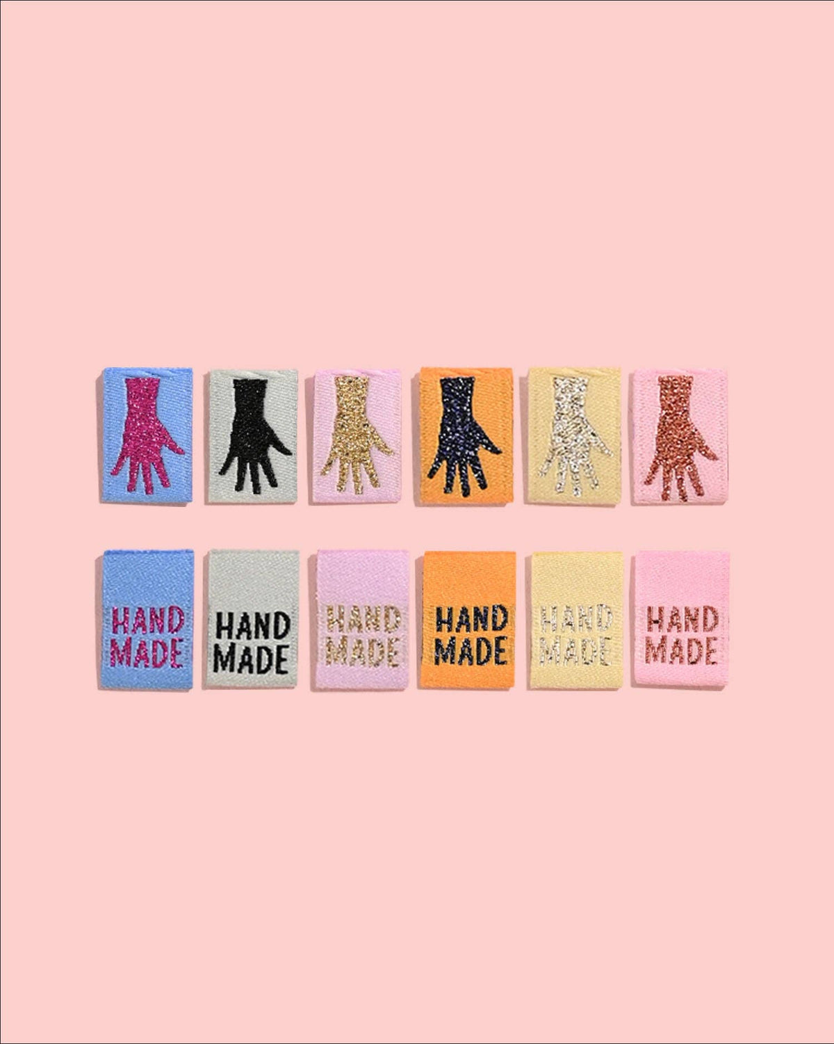 Metallic Mini Hands Woven Labels | 6 labels