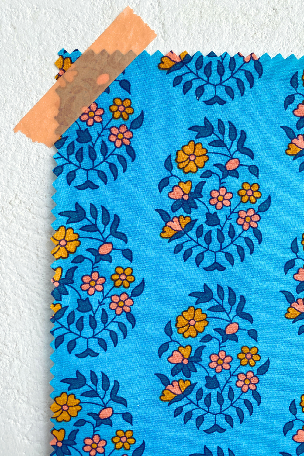 Cotton fabric coupon - Shalin turquoise