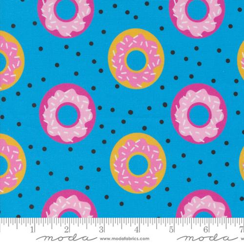 Snack Shack || Donut Worry Be Happy Blueberry || Cotton Quilting Fabric