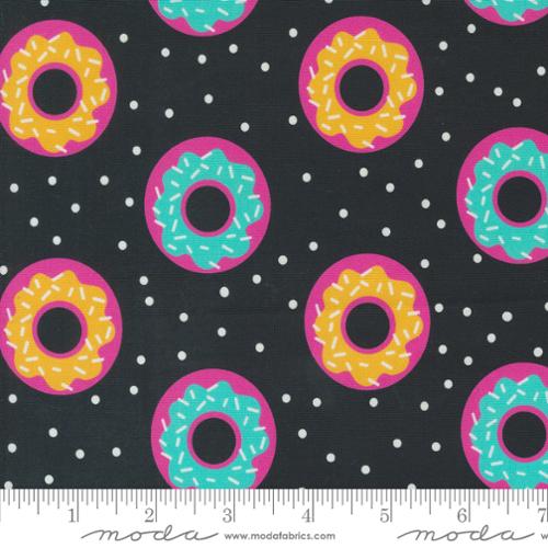 Snack Shack || Donut Worry Be Happy Midnight || Cotton Quilting Fabric