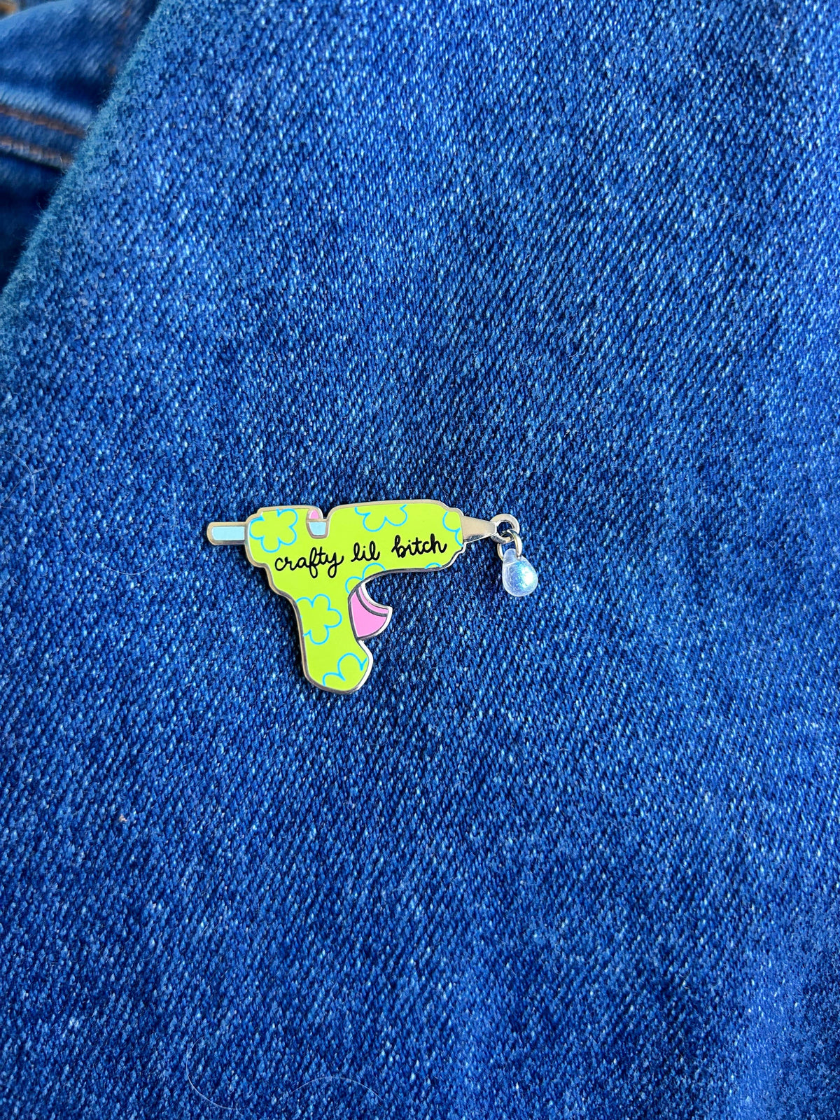 Hot Glue Gun Enamel Pin: Perfect