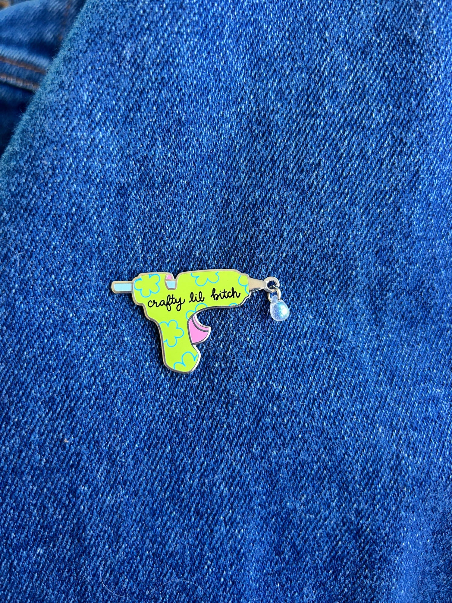 Hot Glue Gun Enamel Pin: Perfect
