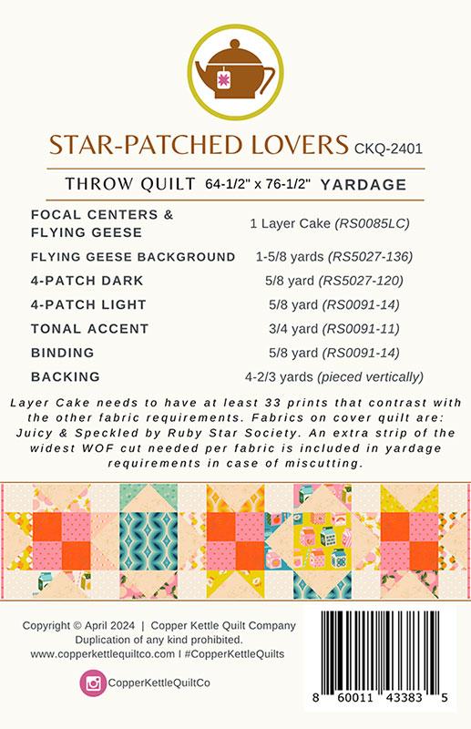 Star Patched Lovers Printed Quilt Pattern