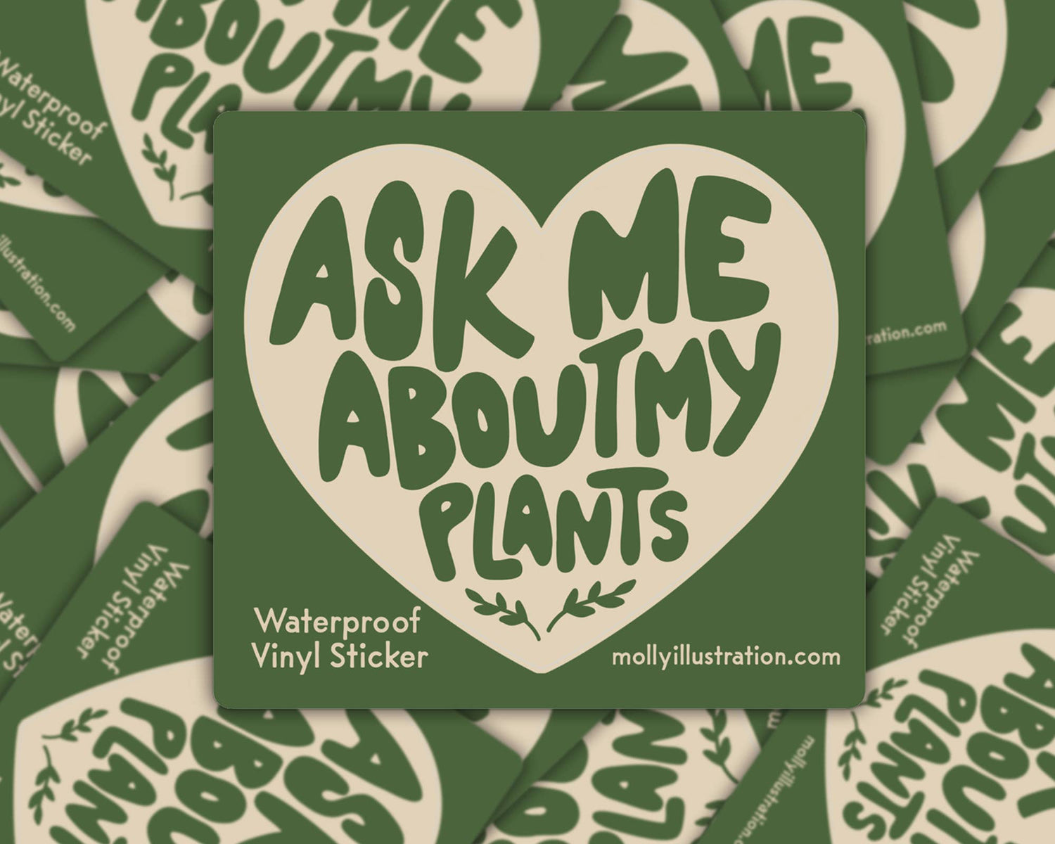 Ask Me About My Plants Waterproof Vinyl Sticker