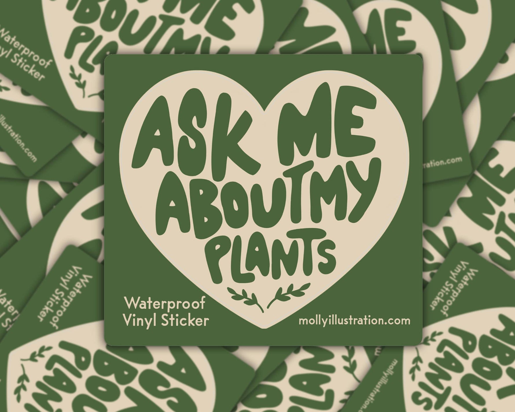 Ask Me About My Plants Waterproof Vinyl Sticker