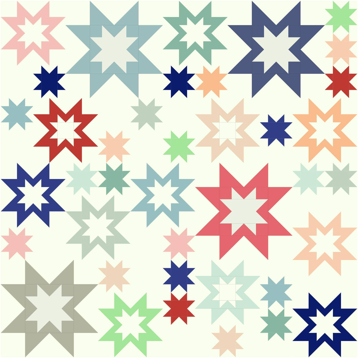 Star Splatter Quilt Pattern Printed