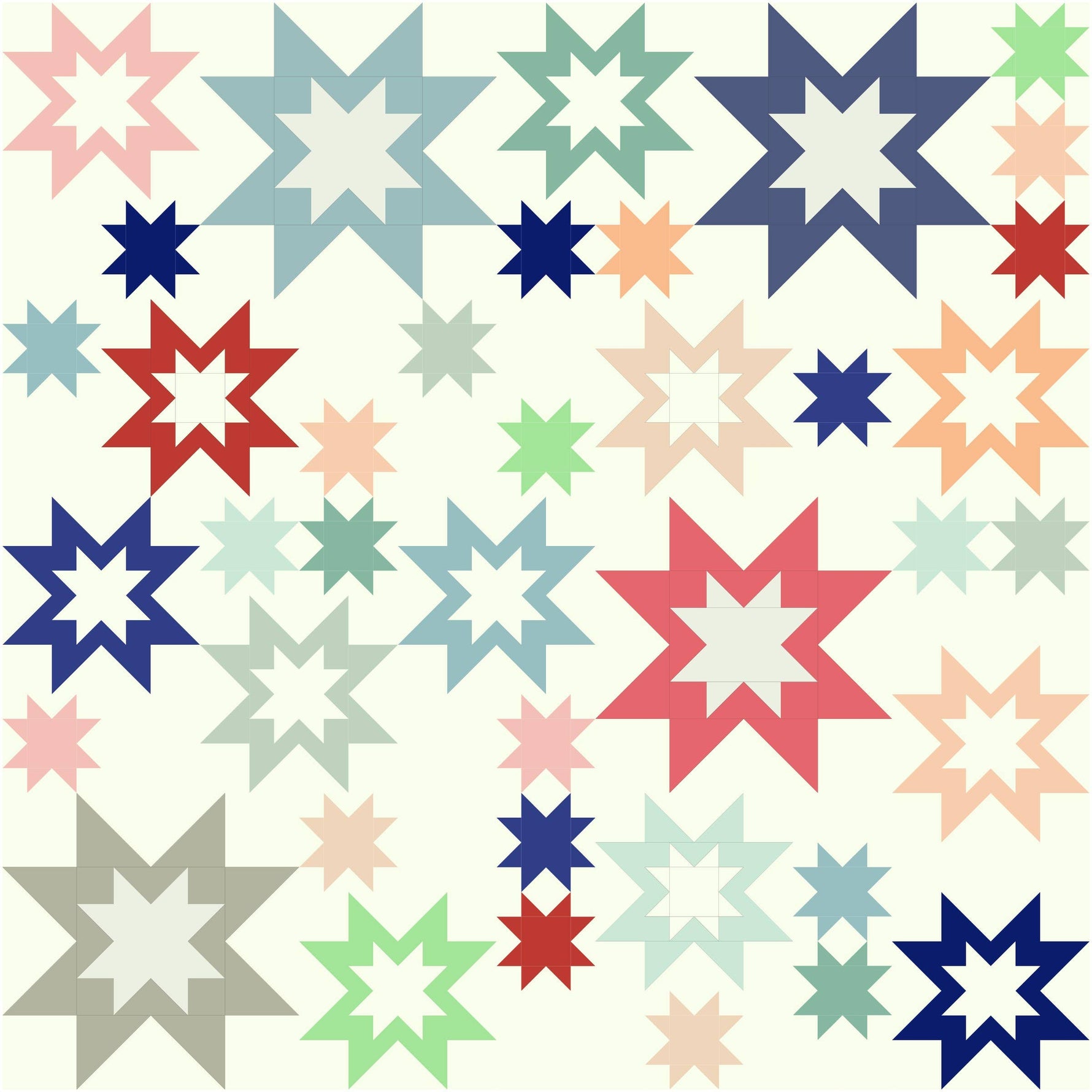 Star Splatter Quilt Pattern Printed