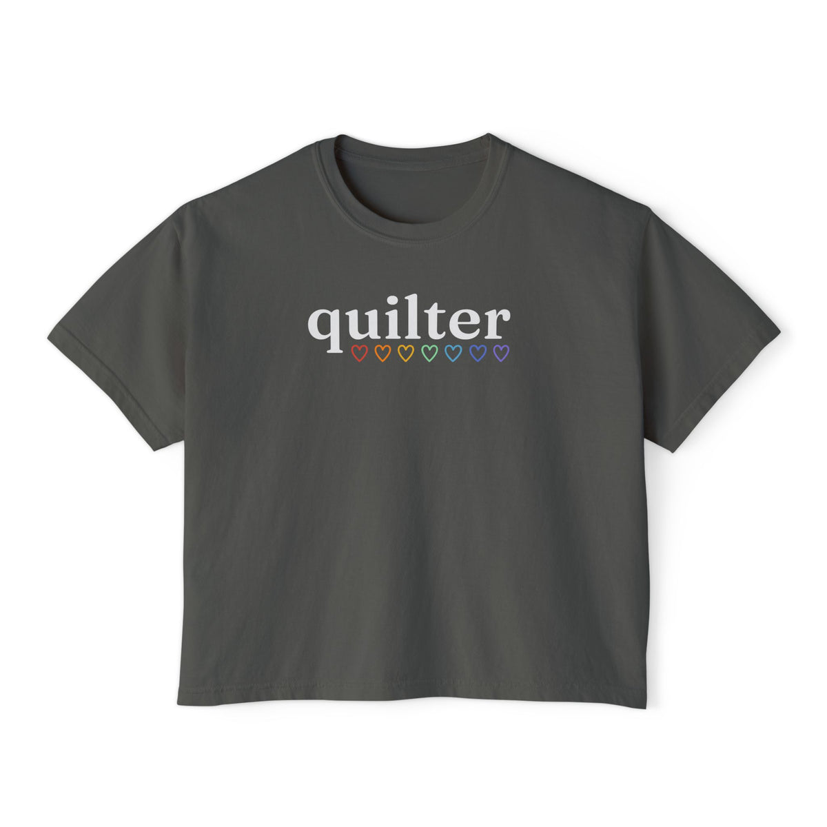 Quilter Rainbow Delight Women's Boxy Tee, Relaxed Fit T-Shirt for Quilters Pepper