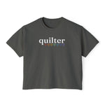 Quilter Rainbow Delight Women's Boxy Tee, Relaxed Fit T-Shirt for Quilters Pepper