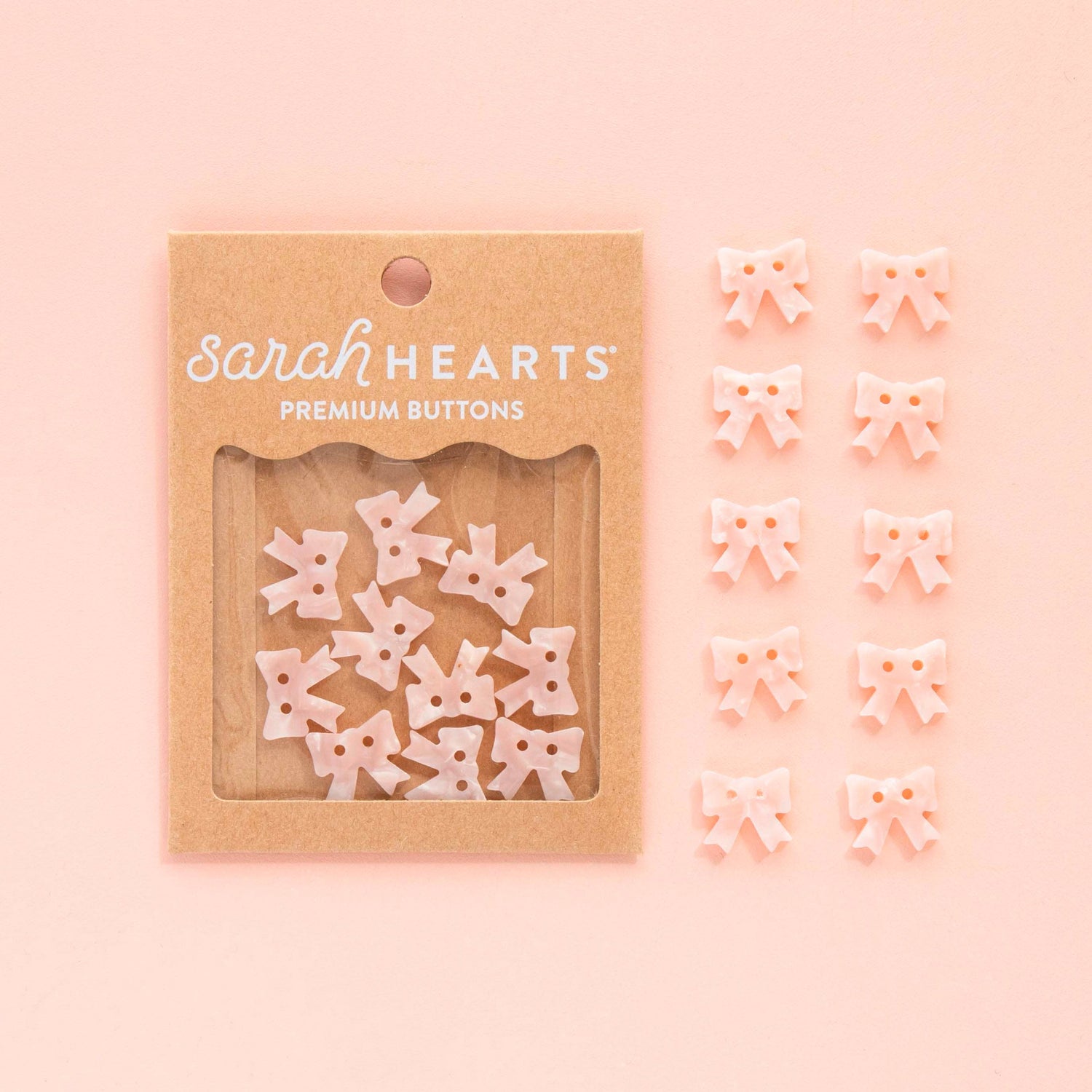 Pink Bow Small 5/8" Buttons
