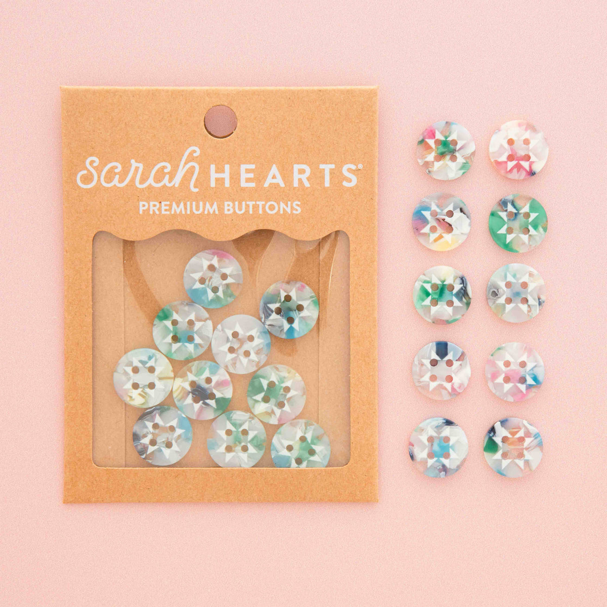 Small Confetti Quilt Star Buttons