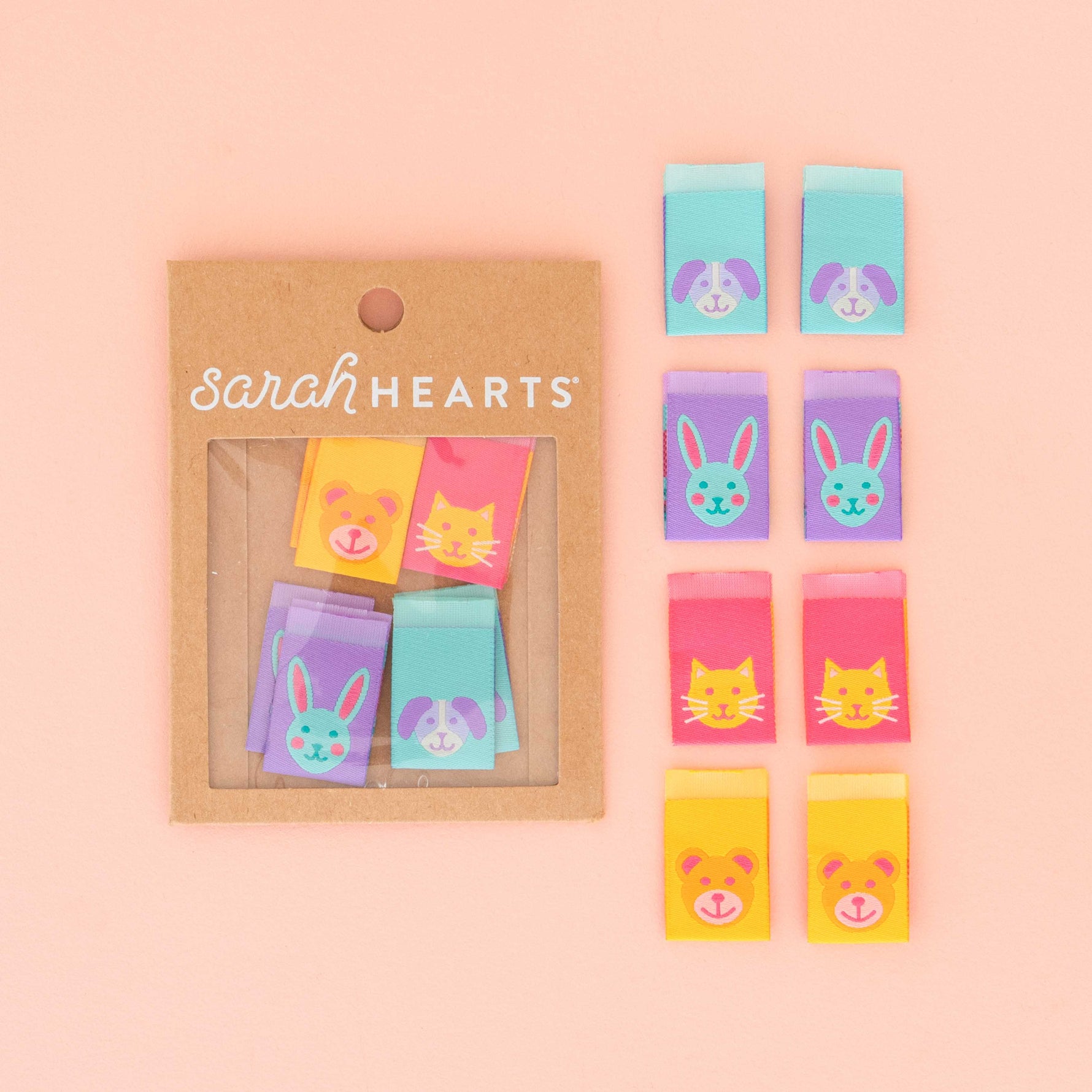 Animal Friends - Woven Sewing Clothing Label Tags