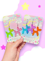 Jelly Balloon Dog Earrings: Blue