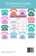 Telephone Game Quilt Pattern Printed