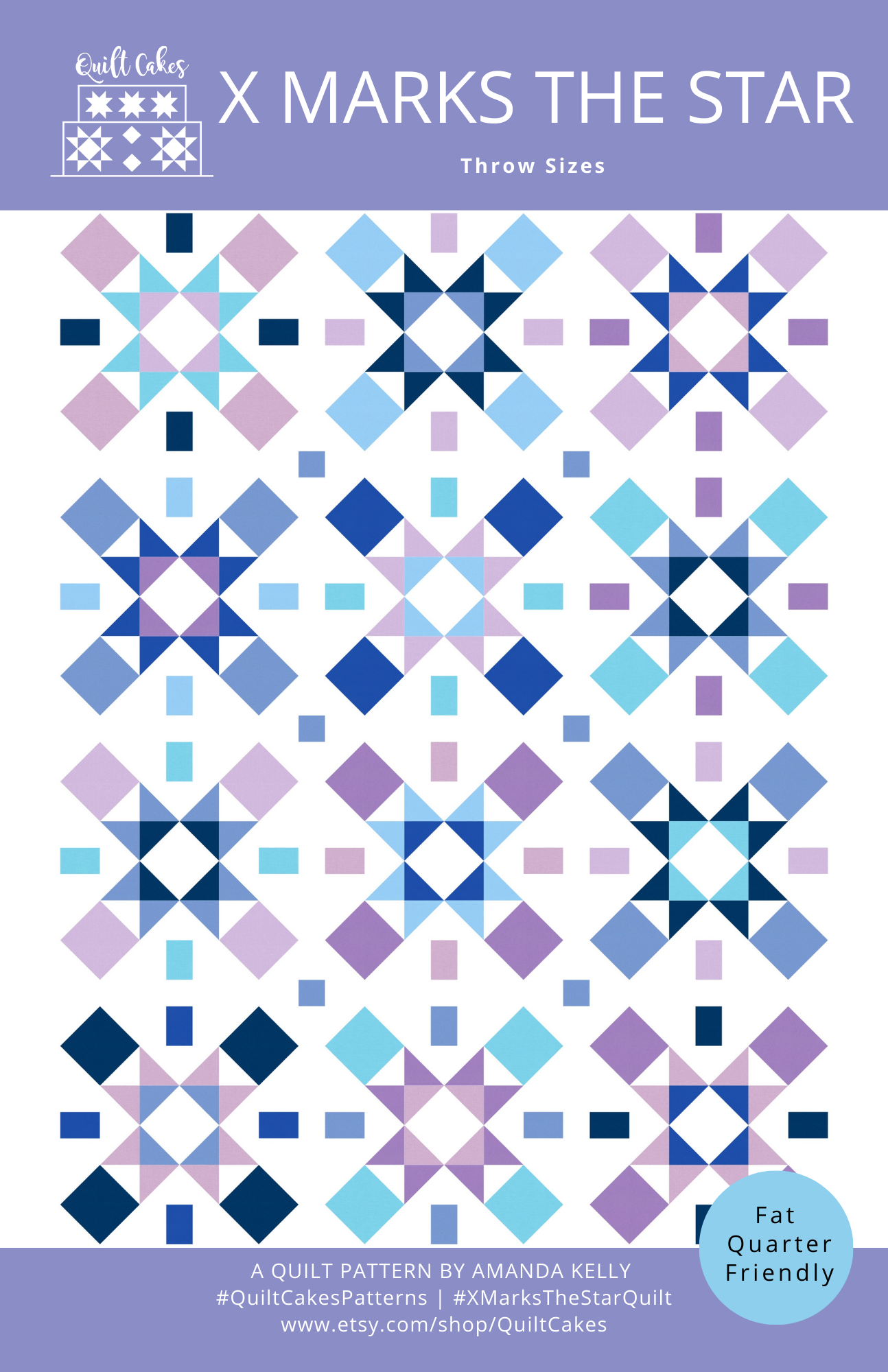 X Marks the Star Quilt Pattern Printed