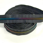 Emo Stripe with Prismatic Rainbow teeth Zipper Tape: 3yd