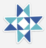 Indigo Quilt Sticker by Gray Day Studio