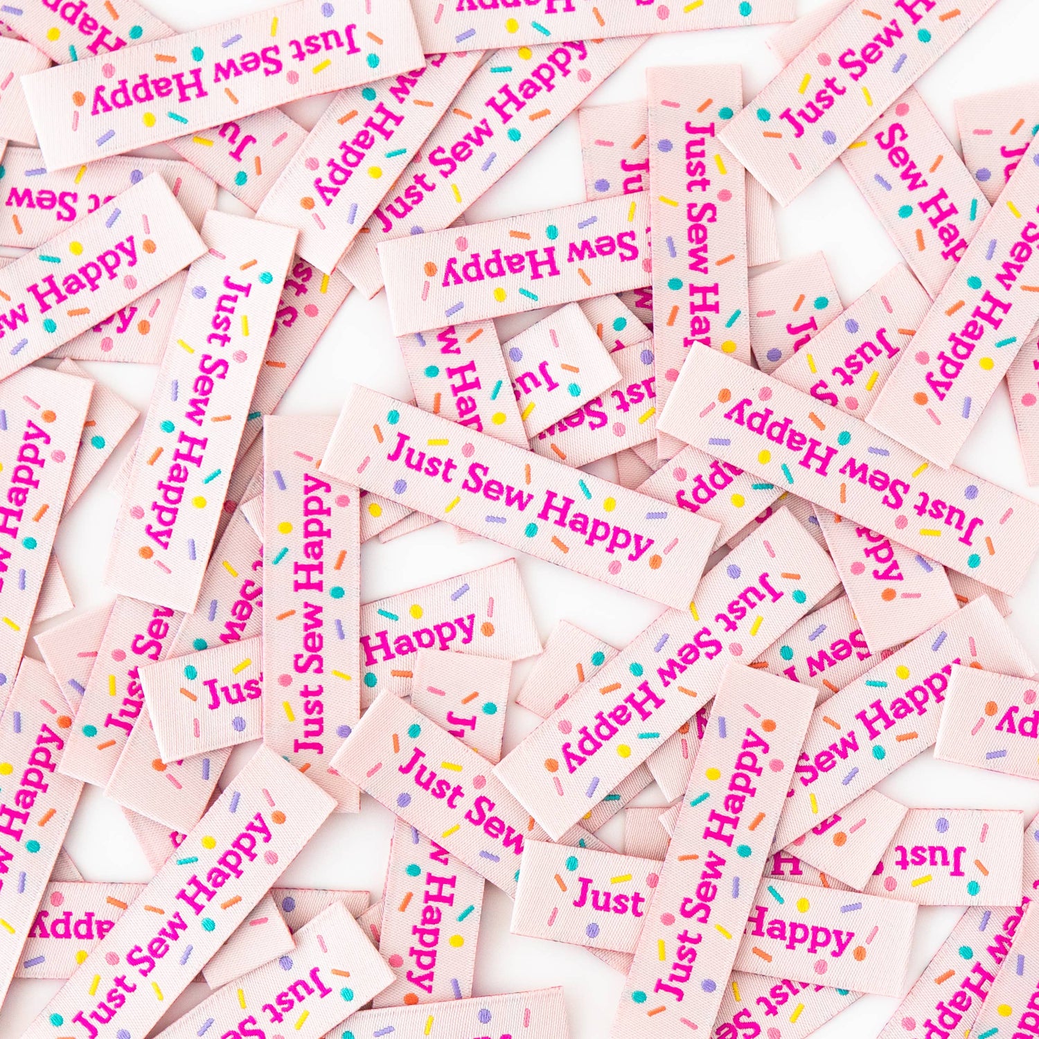 Just Sew Happy - Sewing Woven Clothing Label Tags
