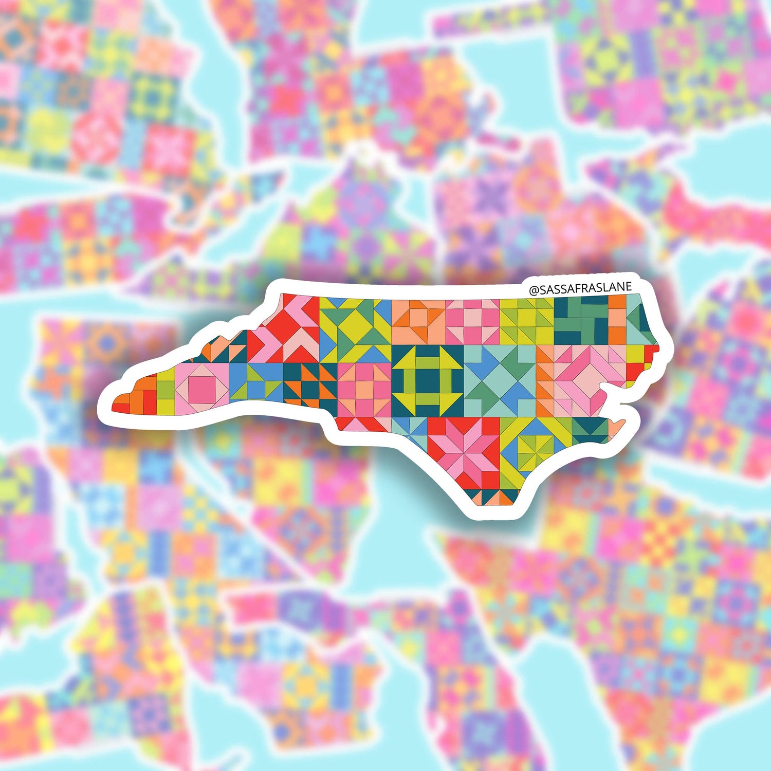 North Carolina State Quilt Sticker