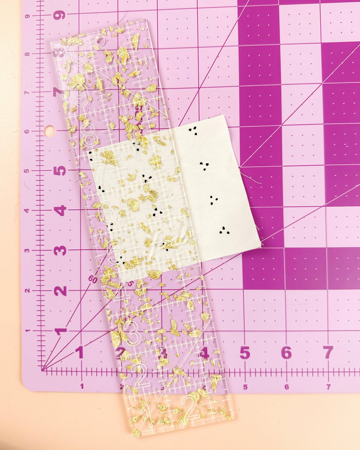 2.5 by 10 in quilting ruler: Golden