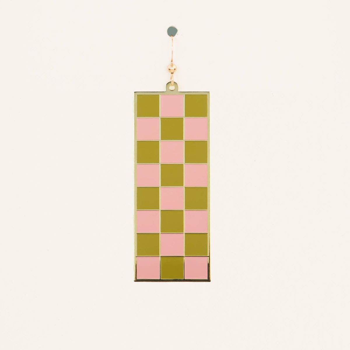Tall Checker Earrings: Pink/Cobalt