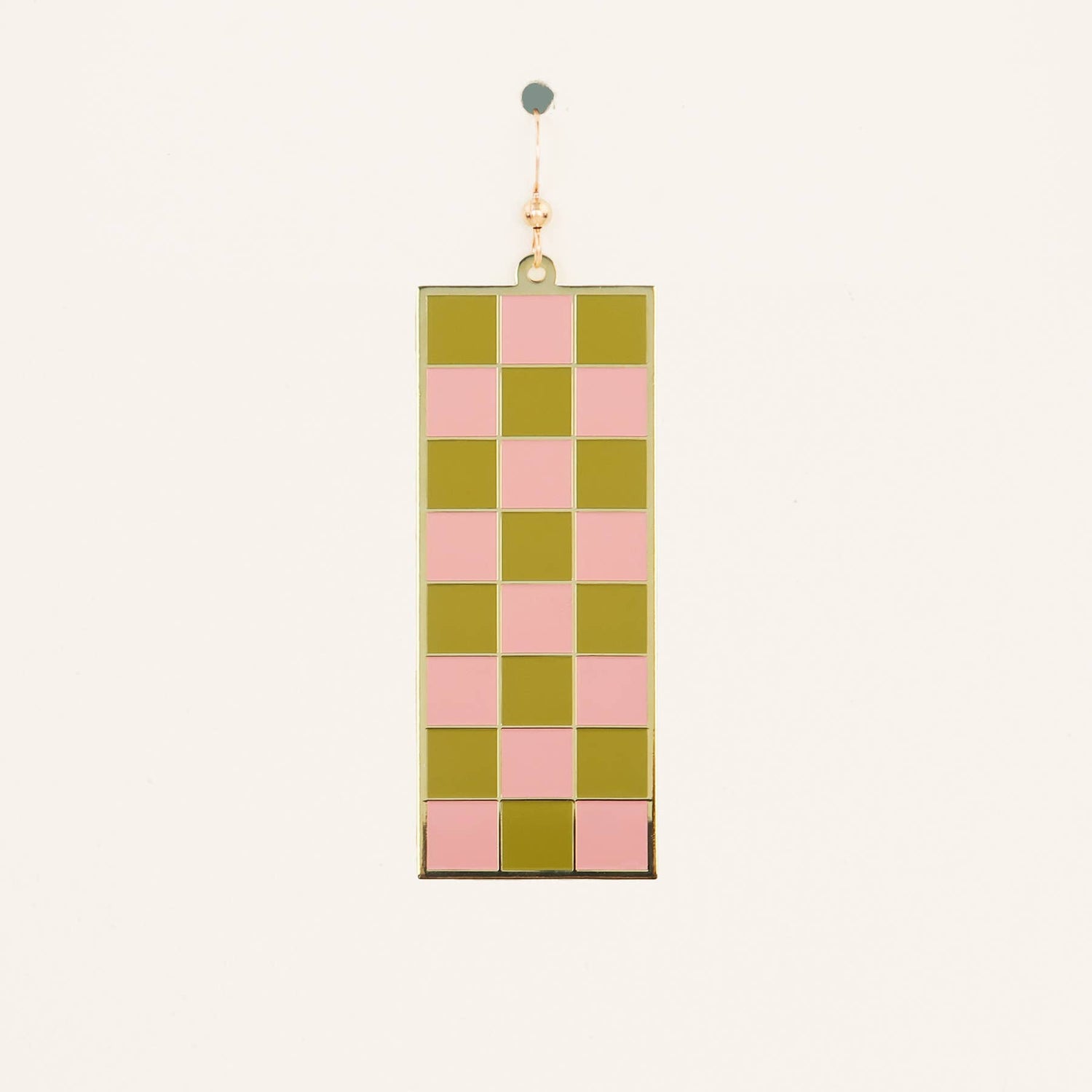Tall Checker Earrings: Pink/Cobalt