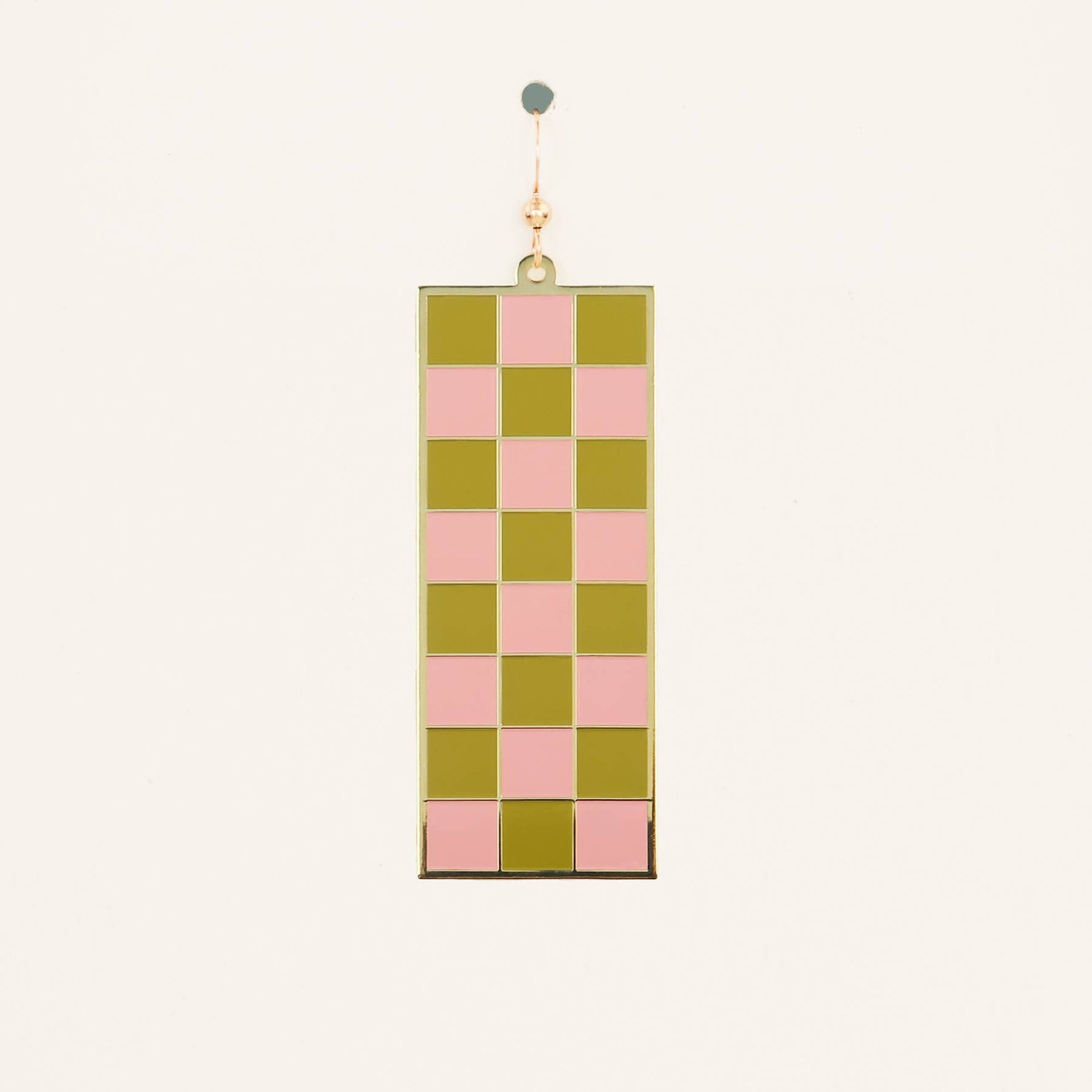 Tall Checker Earrings: Pink/Cobalt