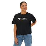 Quilter Rainbow Delight Women's Boxy Tee, Relaxed Fit T-Shirt for Quilters
