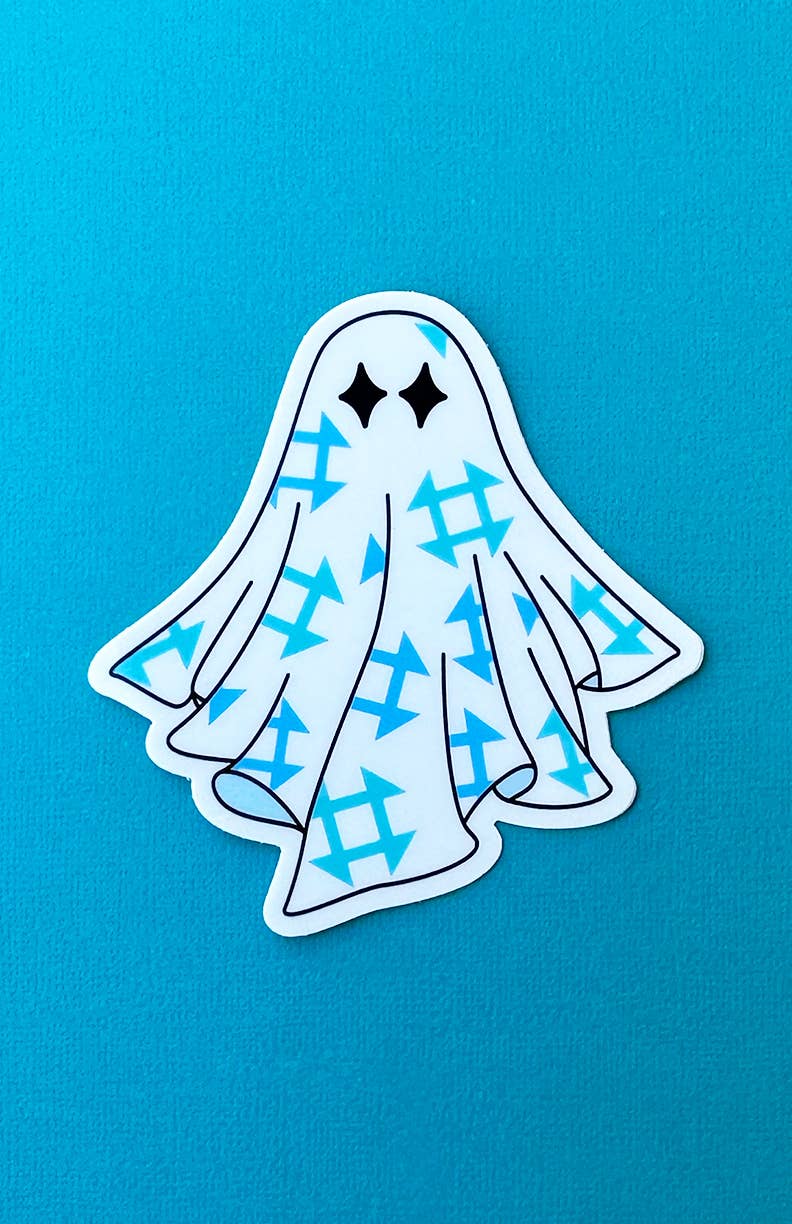 Quilt Ghost Stickers Blue