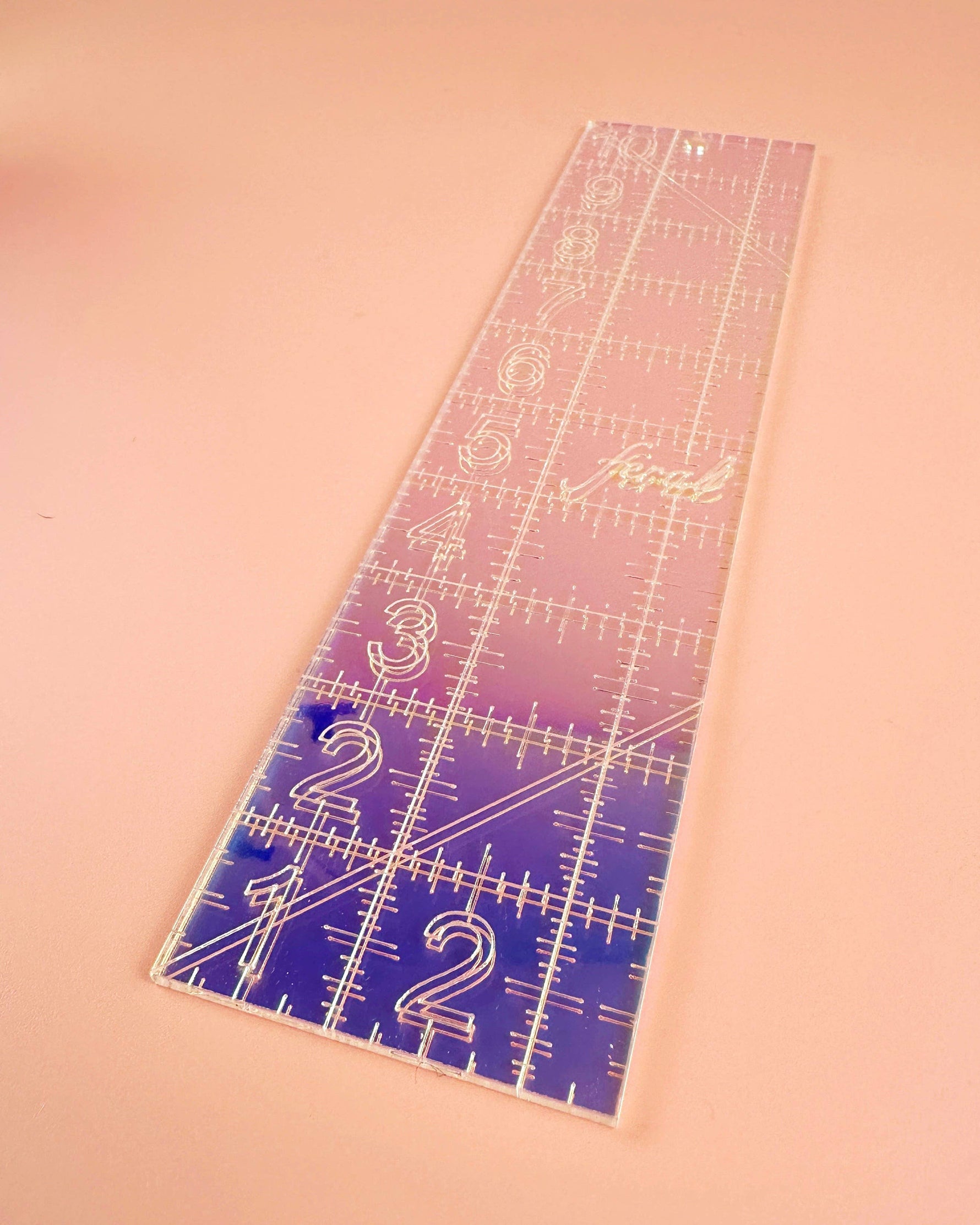 2.5 by 10 in quilting ruler: Golden