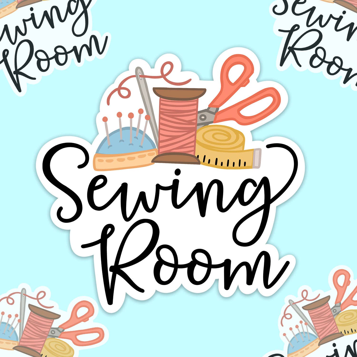 Sewing Room Vinyl Sticker: Unpackaged