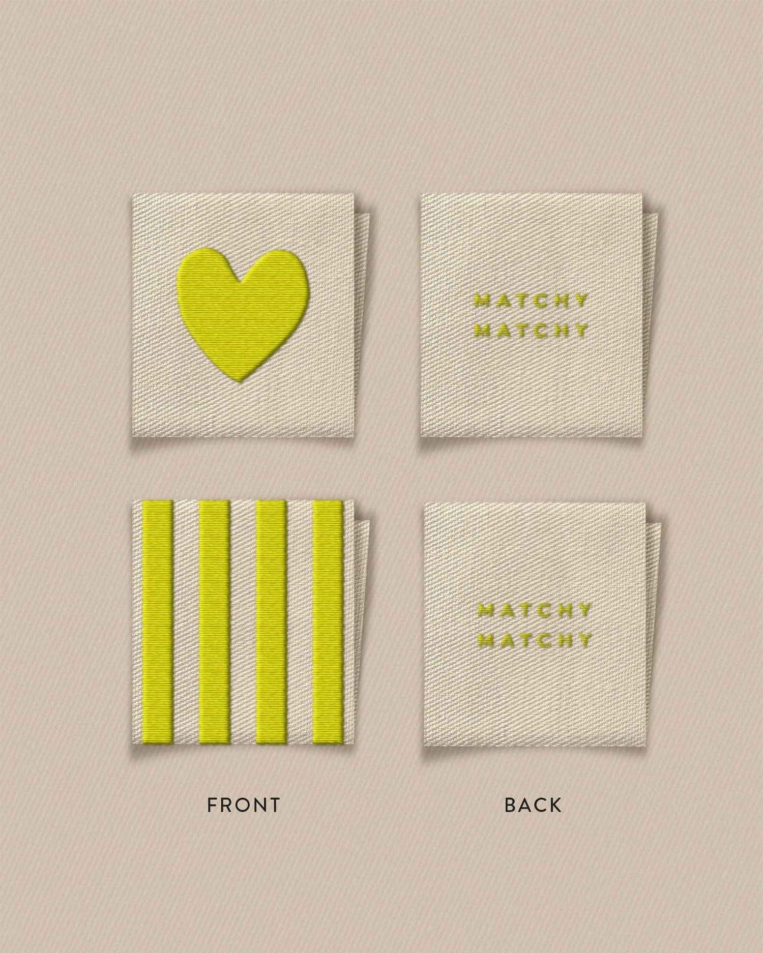 Matchy Matchy: Citron Heart and Square Garment Labels Matchy Matchy: Citron Heart and Square Garment Labels