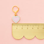 Sweet Heart Enamel Stitch Marker - Zipper Charm